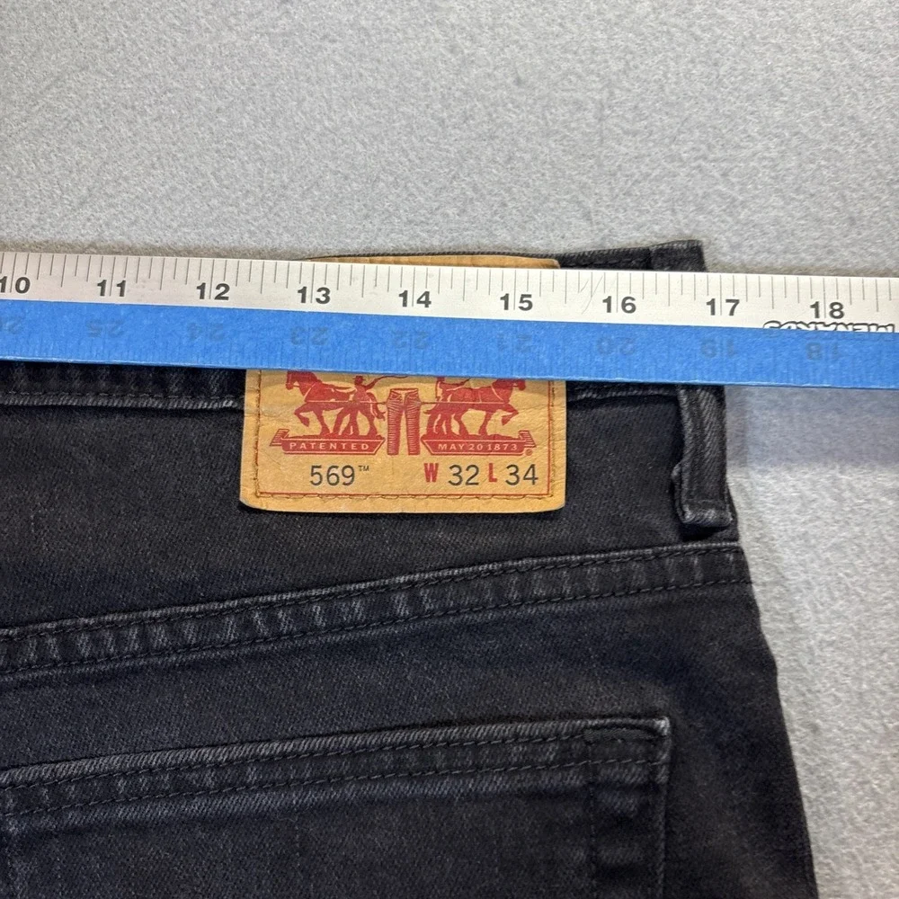 Levi's 569 Loose Straight Jeans Mens 32x34 Black Relaxed Denim